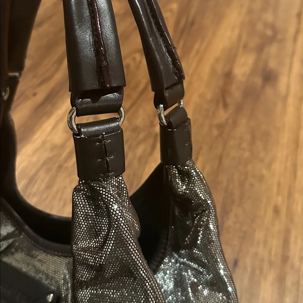 Rare Vintage Kate Spade Metallic Silver Hobo Bag - EUC!